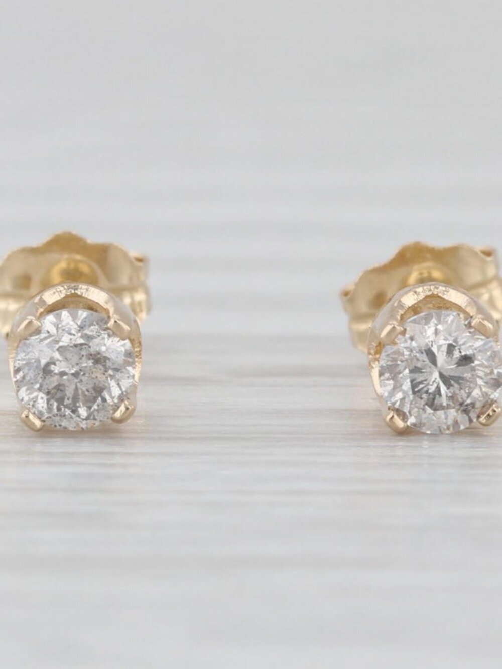 0.39ctw Diamond Stud Earrings 14k Yellow Gold Round Solitaire Studs